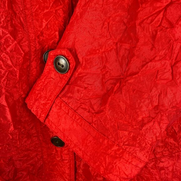 Chico's Crinkle Sheen red jacket NWOT, vintage blazer, US Size 4 - Picture 4 of 15